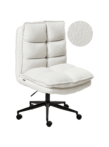 Beliani Chefsessel ADDISON in Weiß/Schwarz - (W) 56 x (H) 98 x (L) 56 cm