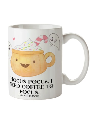 Mr. & Mrs. Panda Tasse Kaffee Gespenst mit Spruch in Weiß