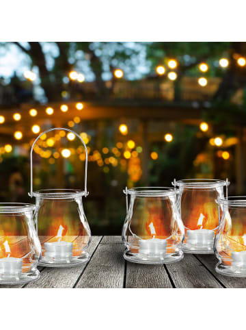 relaxdays 96 x Windlicht in Transparent - (H)10 x Ø 8,5 cm