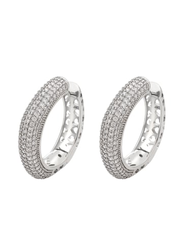 faina Women Hoop Earrings in Silver White