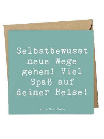 Mr. & Mrs. Panda Grußkarte Spruch Alleine Reisen unternehmen mit... in Meeresbrise