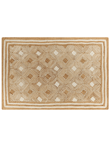 Beliani Geflochtener Teppich MENGEN in Beige - (W) 160 x (L) 230 cm