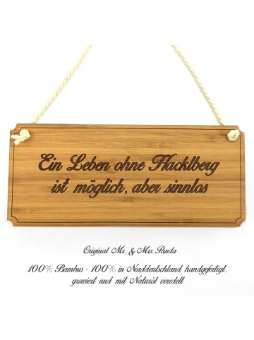 Mr. & Mrs. Panda Holzschild Hacklberg mit Spruch in Keine Angabe