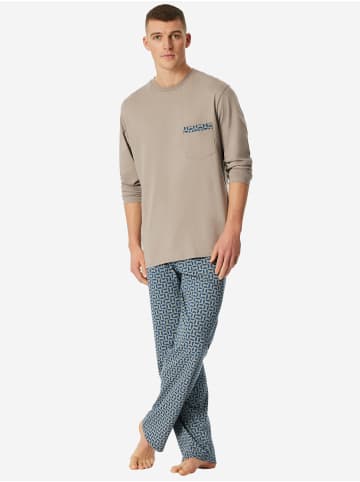 Schiesser Pyjama Comfort Nightwear in braungrau
