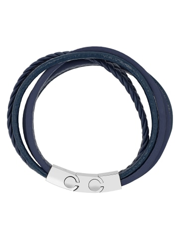 Adeliás Herren Armband – Lederarmband aus Leder 21 cm in blau