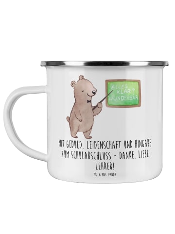 Mr. & Mrs. Panda Tasse Danke Lehrer mit Spruch in Weiß