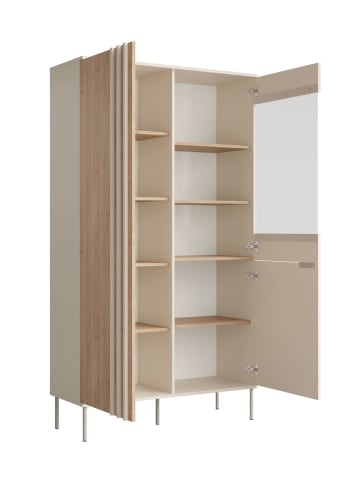Feldmann-Wohnen Vitrine Rodgau Kaschmir / Eiche Artisan 110 / 40 / 195cm