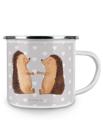 Mr. & Mrs. Panda Becher Igel Liebe ohne Spruch in Grau Pastell
