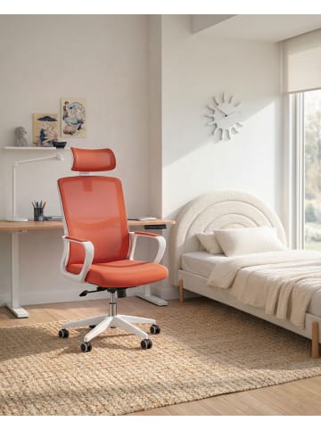 Beliani Bürostuhl MONARCH in Rot/Weiß - (W) 46 x (H) 110 x (L) 62 cm