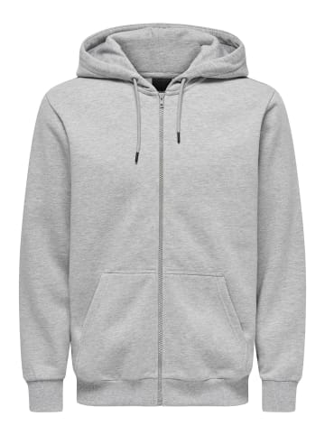 ONLY & SONS Kapuzenpullover in Light Grey Melange
