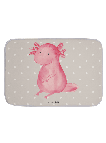 Mr. & Mrs. Panda Duschvorleger Axolotl Niedlich ohne Spruch in Grau Pastell