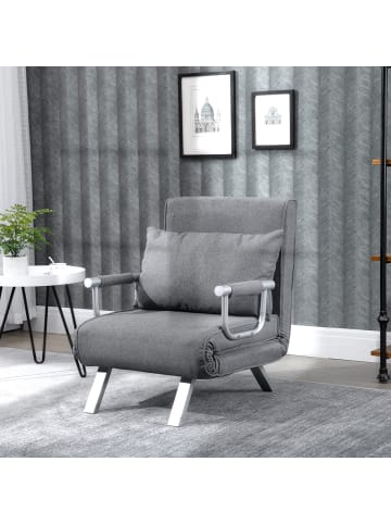 HOMCOM Schlafsofa-65B x 69T x 80H cm-Hellgrau