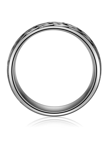 True Rebels Ring aus Edelstahl in silber/schwarz