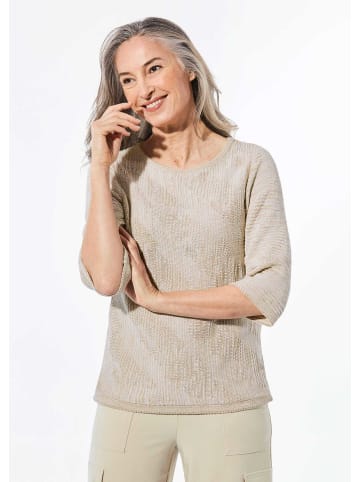 GOLDNER Strickpullover mit U-Boot-Ausschnitt in beige