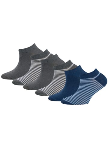 ewers 6er-Set Socken 6er Pack Ringel/uni in blau-grau