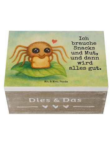 Mr. & Mrs. Panda Truhe Spinne Agathe Sandwich Design mit Spruch in Weiß
