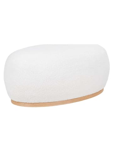 House Nordic Pouf MANHATTAN Weiß Bouclé Oval 88x54 cm