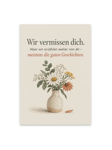 Mr. & Mrs. Panda Trauerkarte Blumenstrauß tröstlich Design mit S... in Weiß