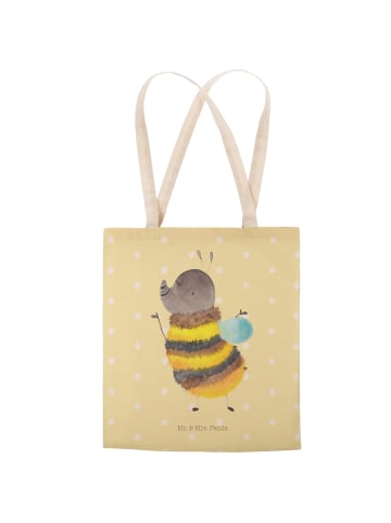 Mr. & Mrs. Panda Shopper-Tasche Hummel flauschig ohne Spruch in Gelb Pastell