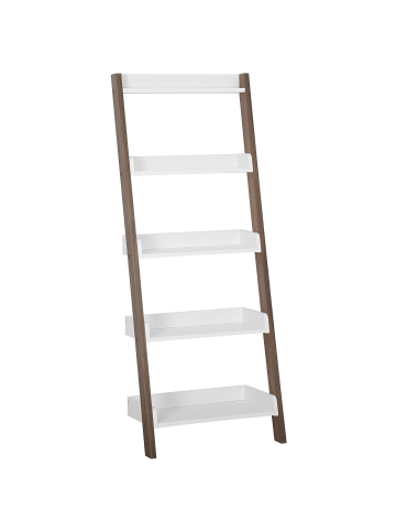 Beliani Bücherregal MOBILE TRIO in Weiß/Braun - (W) 65 x (H) 164 x (L) 32 cm