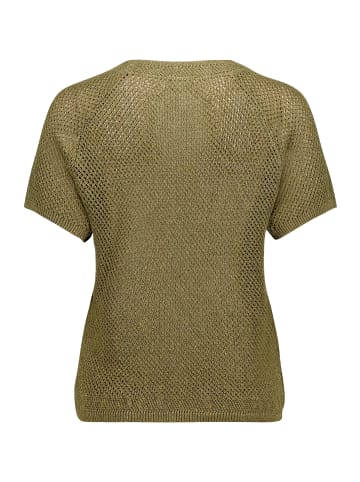 CARTOON Strickpullover mit Rundhalsausschnitt in Khaki/Gold