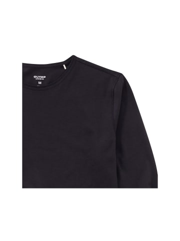 OLYMP Rundhals Langarmshirt für Herren in schwarz