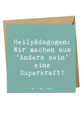 Mr. & Mrs. Panda Deluxe Karte Spruch Heilpädagogin Superkraft mi... in Meeresbrise