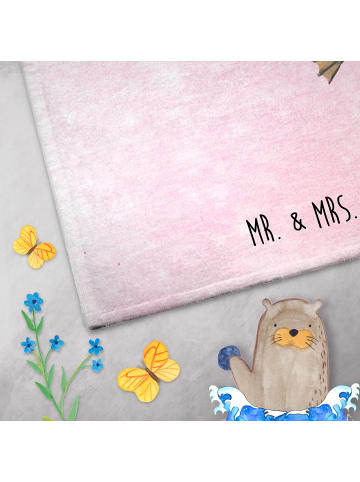 Mr. & Mrs. Panda Handtuch Flamingo Yoga ohne Spruch in Aquarell Pink