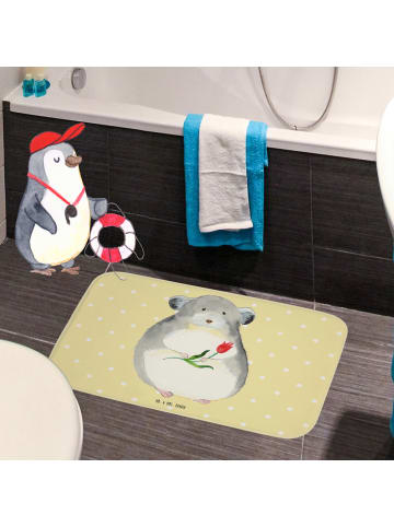 Mr. & Mrs. Panda Badteppich Chinchilla Blume ohne Spruch in Gelb Pastell