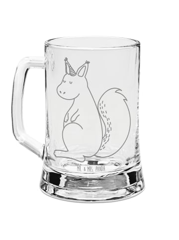 Mr. & Mrs. Panda Gravur Bierkrug Einhorn Glauben ohne Spruch in Transparent