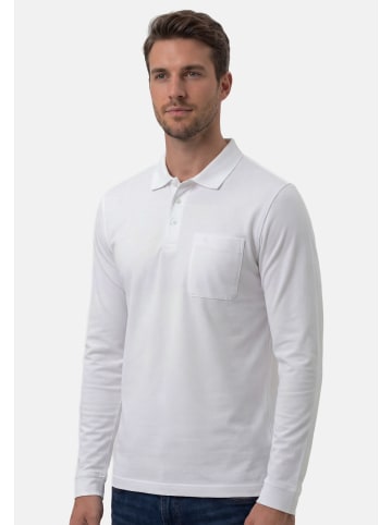 Ragman Poloshirt Basic in Weiß / dunkelgrau / schwarz