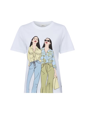 s.Oliver T-Shirt in weiß mehrfarbig