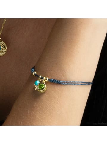 Luxenter Armband aus 925er Sterlingsilber mit smaragdgrünem Zirkonia18K Gelbgold-Finish