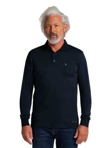 Carlo Colucci Langarm-Poloshirt Corneanu in Navy