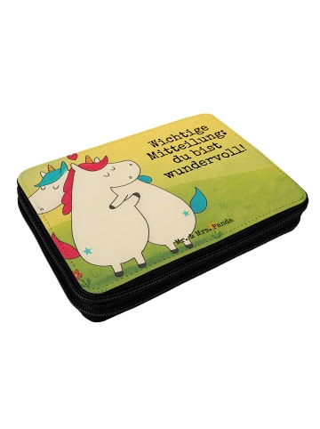 Mr. & Mrs. Panda Federmappe Einhorn Mitteilung Design mit Spruch in Weiß
