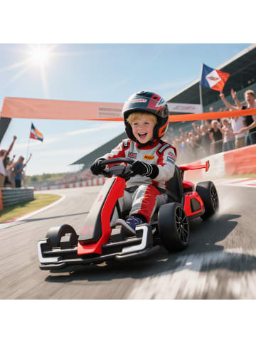 HOMCOM 24V 6-12km/h Elektro Gokart 6-12 Jahre Rot