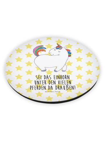 Mr. & Mrs. Panda Kühlschrankmagnet Einhorn Stolzieren mit Spruch in Weiß