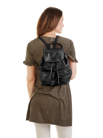 Cluty Rucksack echt Leder in schwarz