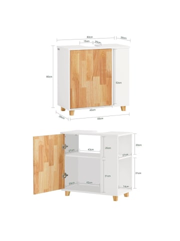 SoBuy Unterschrank in Reinweiß - (W) 40 x (H) 60 x (L) 59 cm
