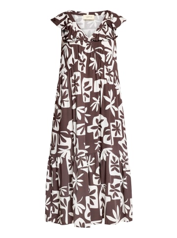 CARTOON Casual-Kleid mit Flügelärmeln in Brown/White