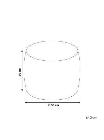 Beliani Pouf TUKKI in Grau - (W) 50 x (H) 30 x (L) 50 cm