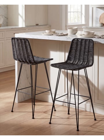 Beliani 2er-Set Barhocker CASSITA in Schwarz