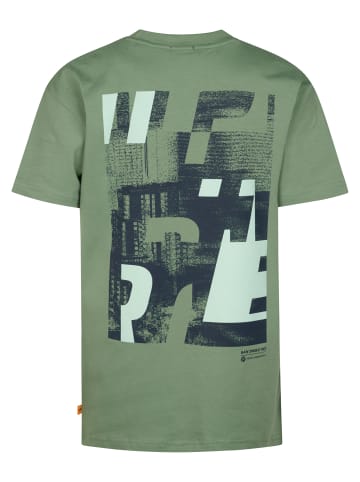 Petrol Industries T-Shirt mit Rückenprint Charro in Grün
