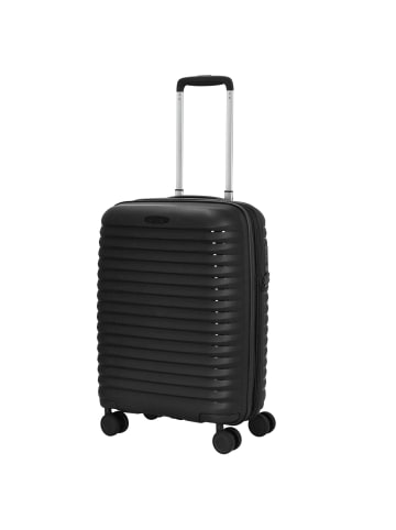 D&N Travel Line 4500+ - 4-Rollen-Kabinentrolley S 55 cm erw. (schwarz) in schwarz
