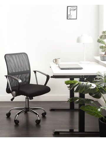 Beliani Bürostuhl BEST in Schwarz/Silber - (W) 55 x (H) 94 x (L) 55 cm