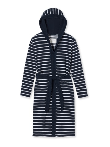 Schiesser Bademantel Feather Terry in Dunkelblau