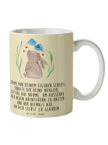 Mr. & Mrs. Panda Tasse Hase Blume mit Spruch in Blumig