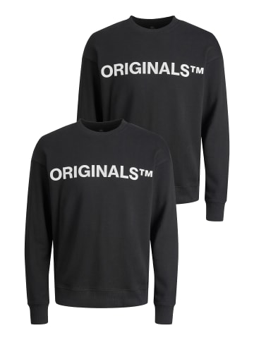 Jack & Jones 2er-SET Sweater Rundhals Pullover mit ORIGINALS Print in Schwarz-2