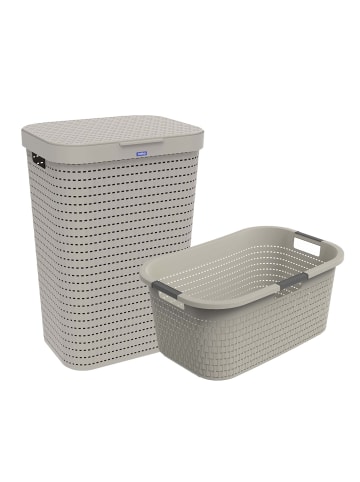 Rotho Country Wäscheset 2tlg. 55l, 40l, Kunststoff (PP) BPA-frei in Cappuccino