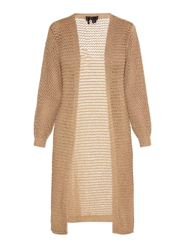 faina Cardigan Mit Effektgarn in Creme Gold